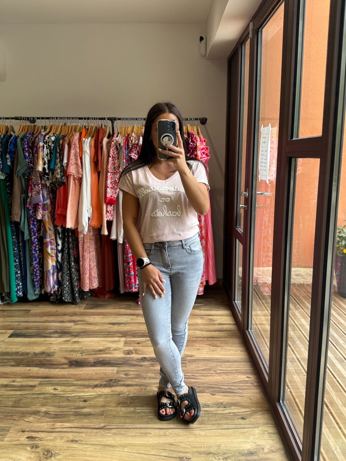 Teeshirt mademoiselle rose poudré