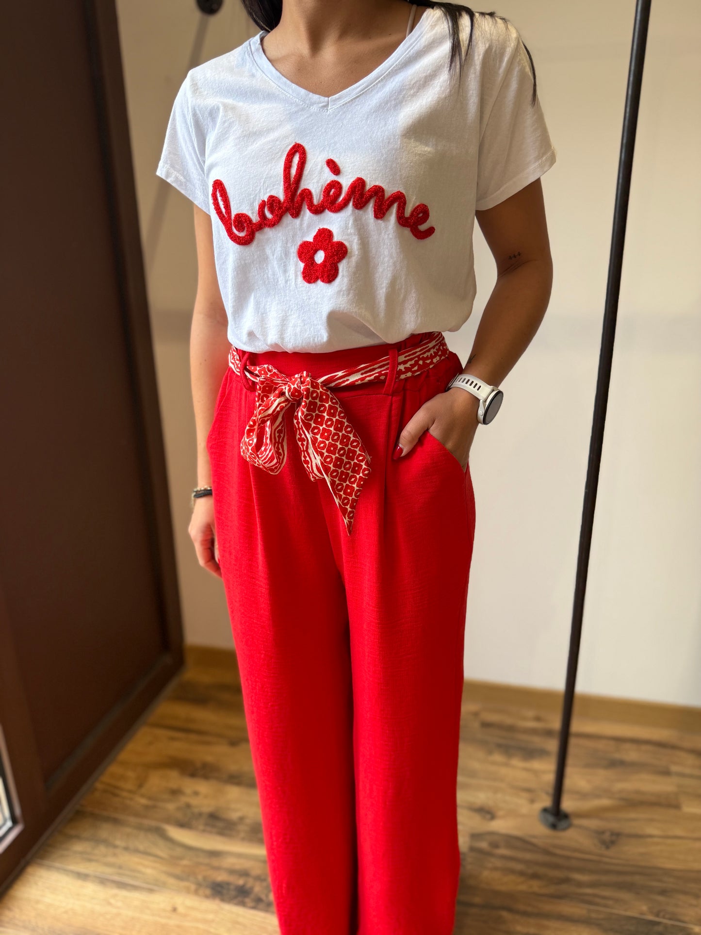 Pantalon Eliam rouge