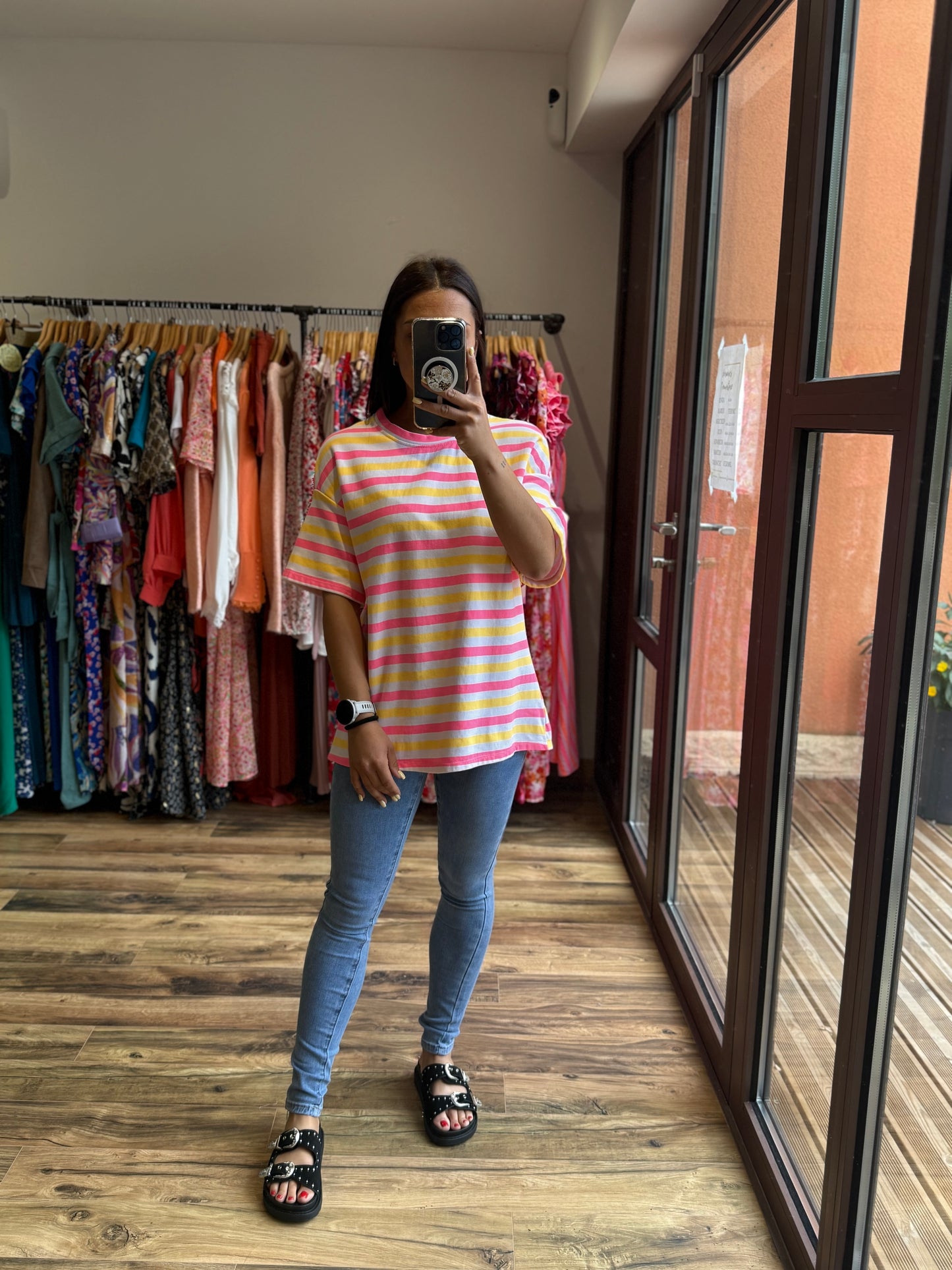 Teeshirt rayé Kena jaune