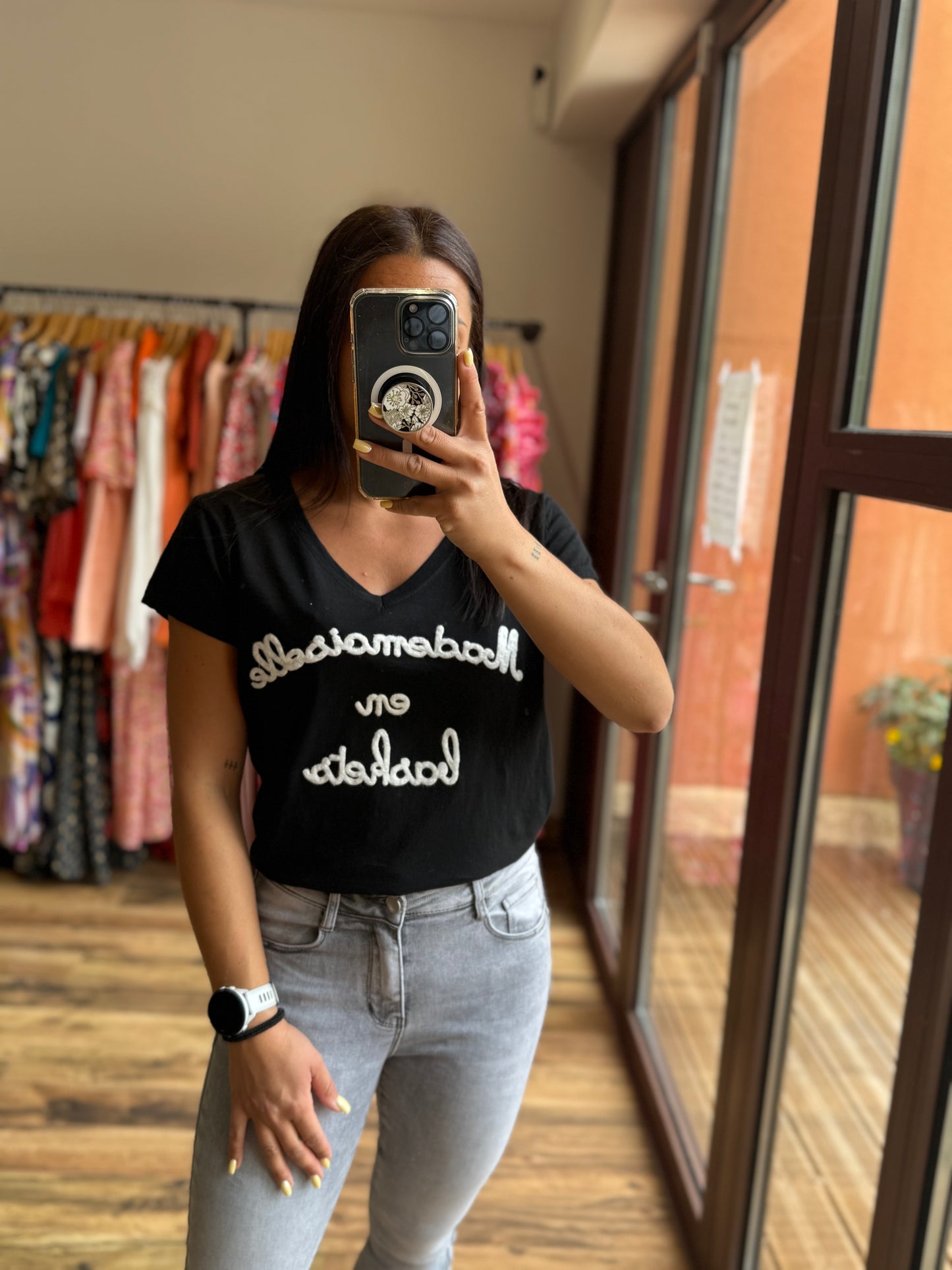Teeshirt mademoiselle noir