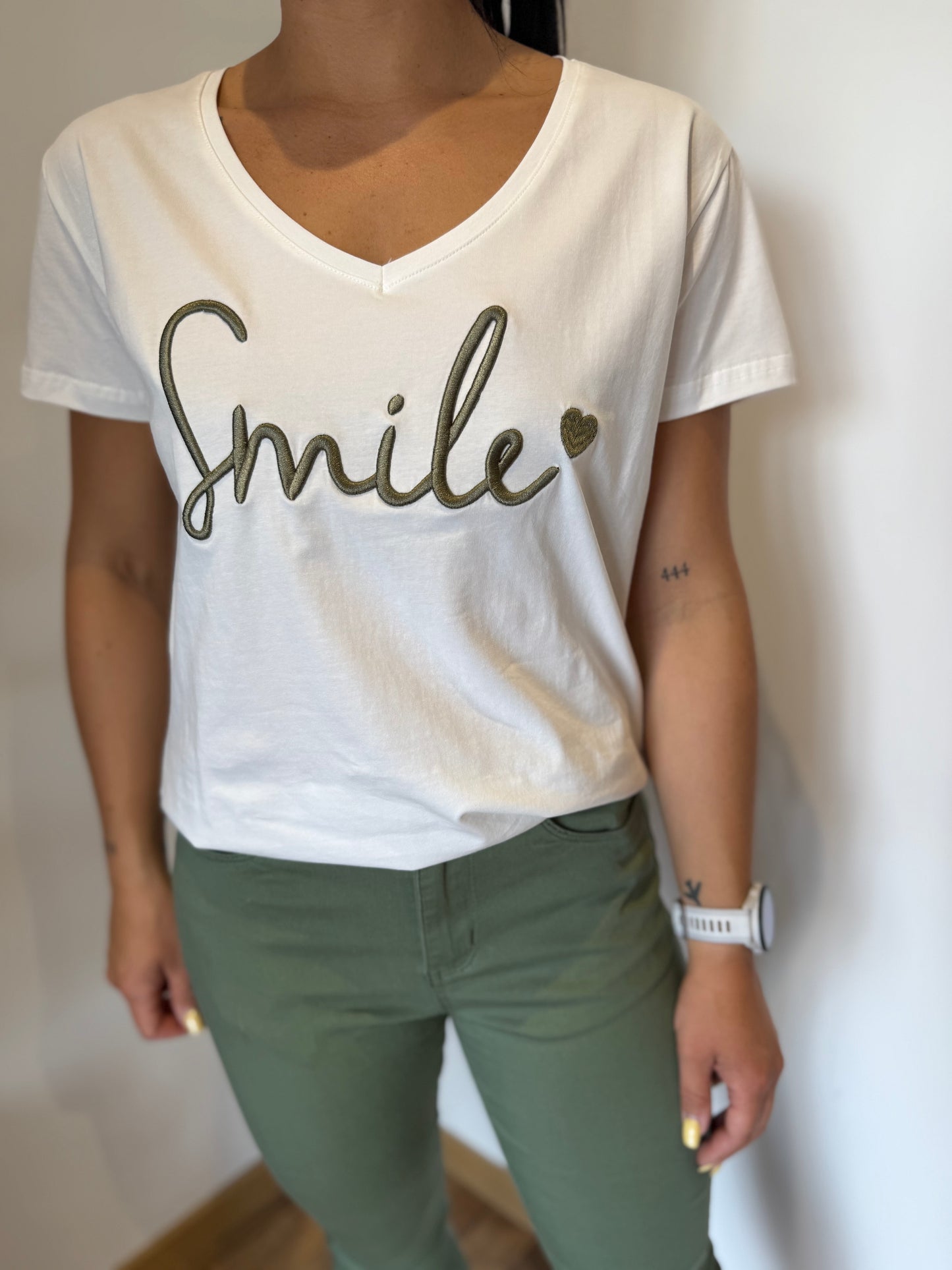 Teeshirt Smile kaki