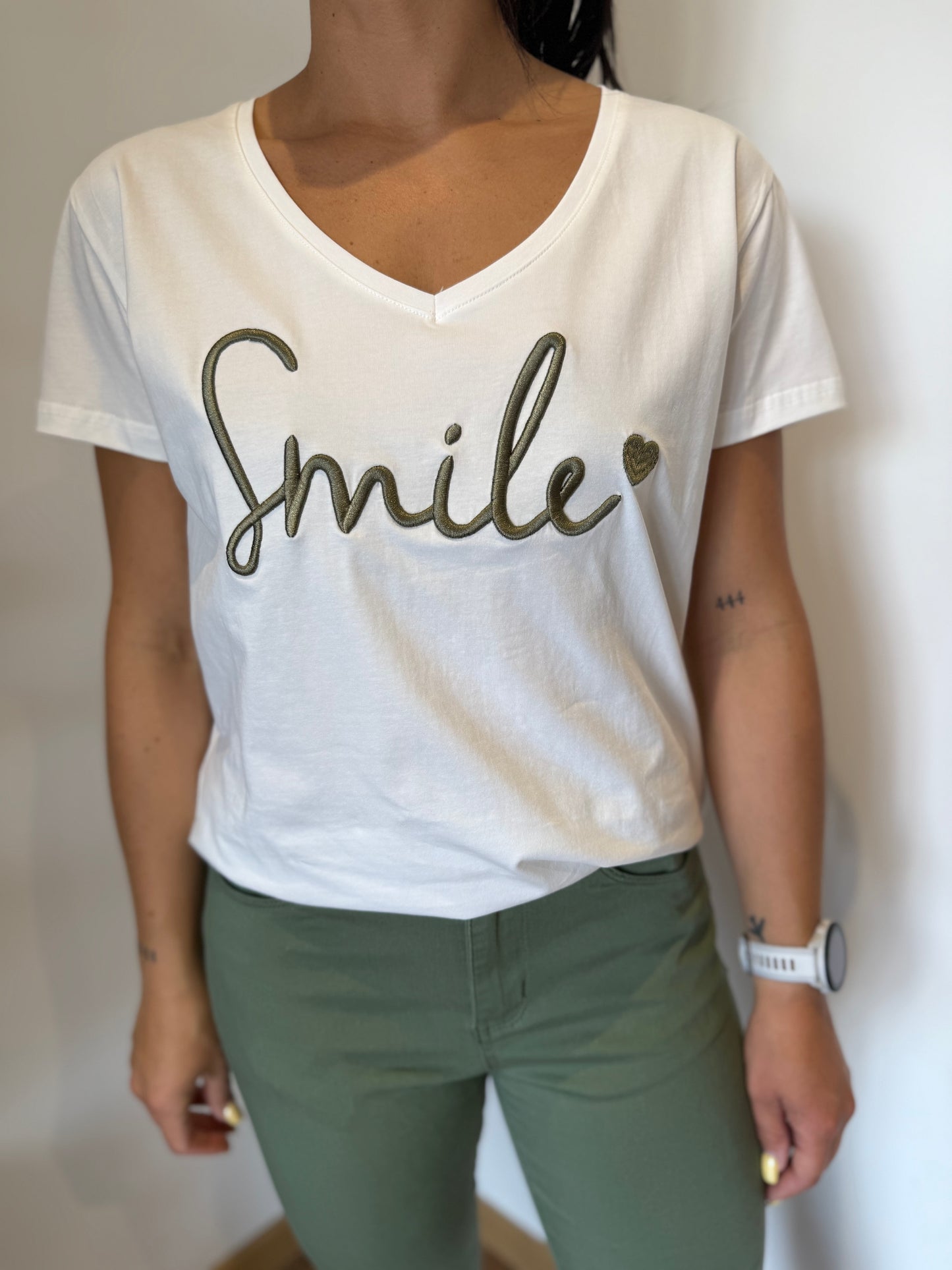 Teeshirt Smile kaki