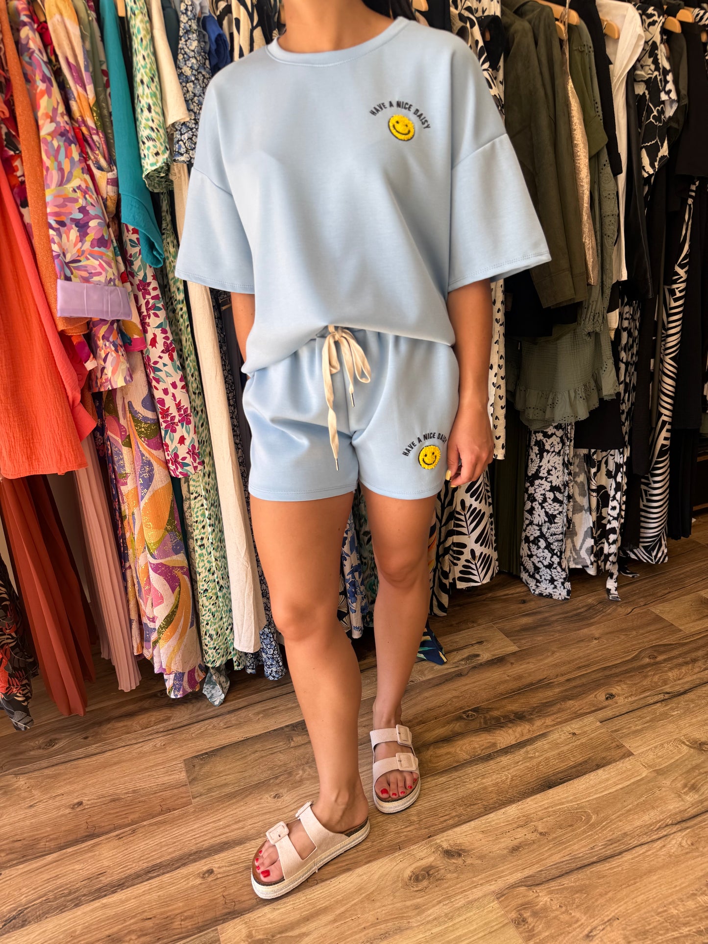 Ensemble smiley bleu