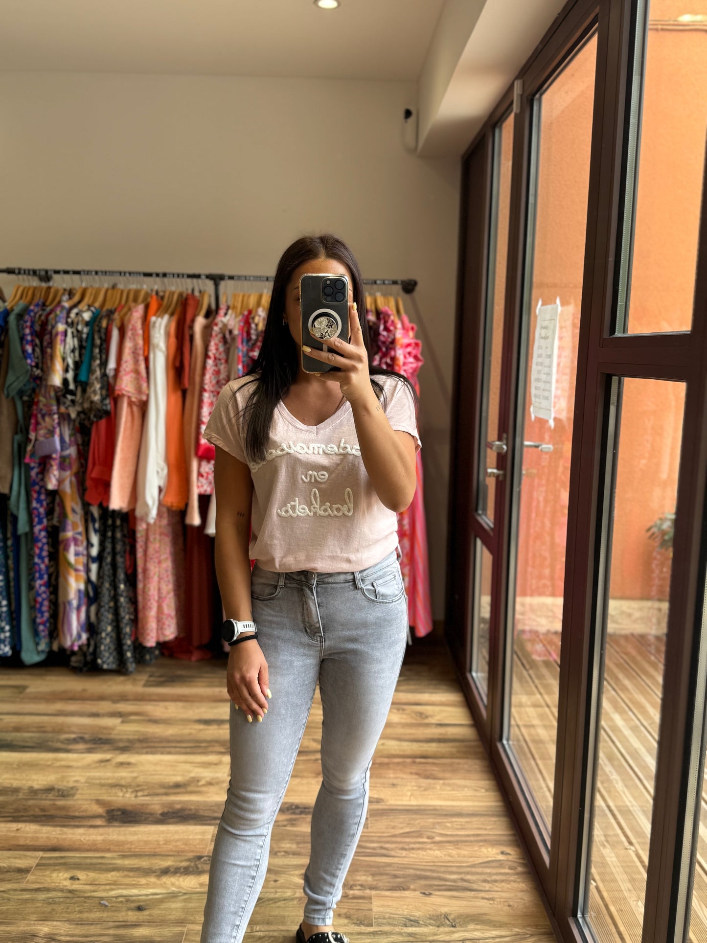 Teeshirt mademoiselle rose poudré