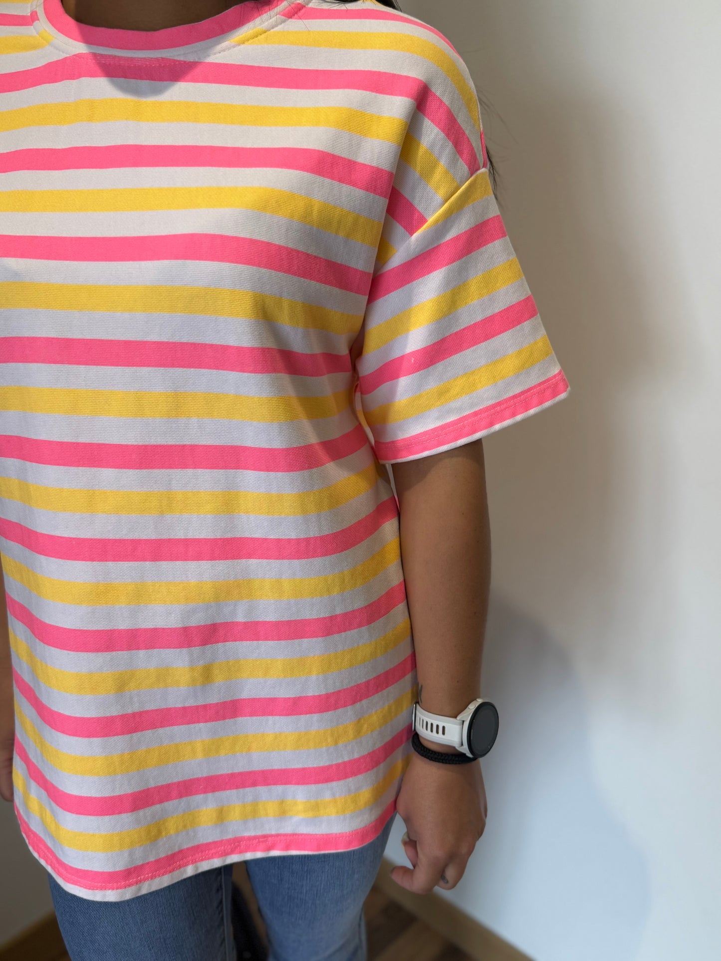 Teeshirt rayé Kena jaune