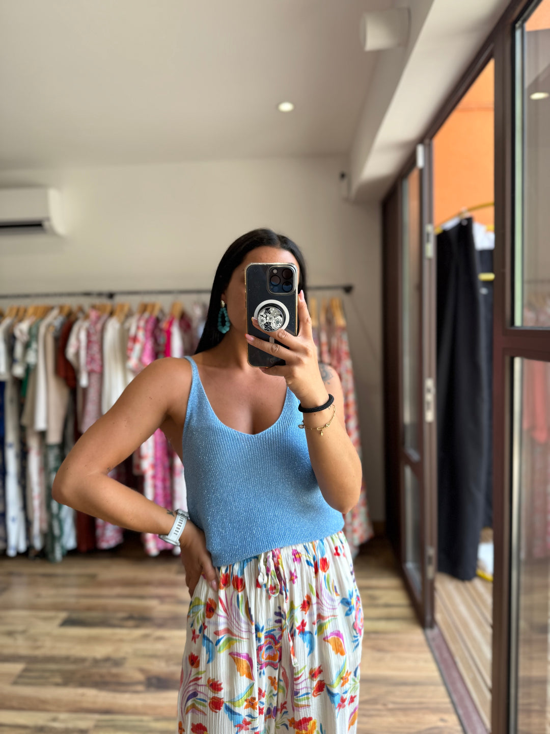 Top Afida bleu jean
