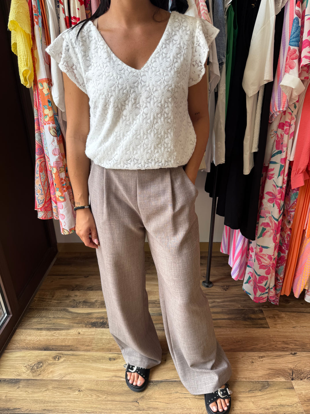 Pantalon Edy taupe