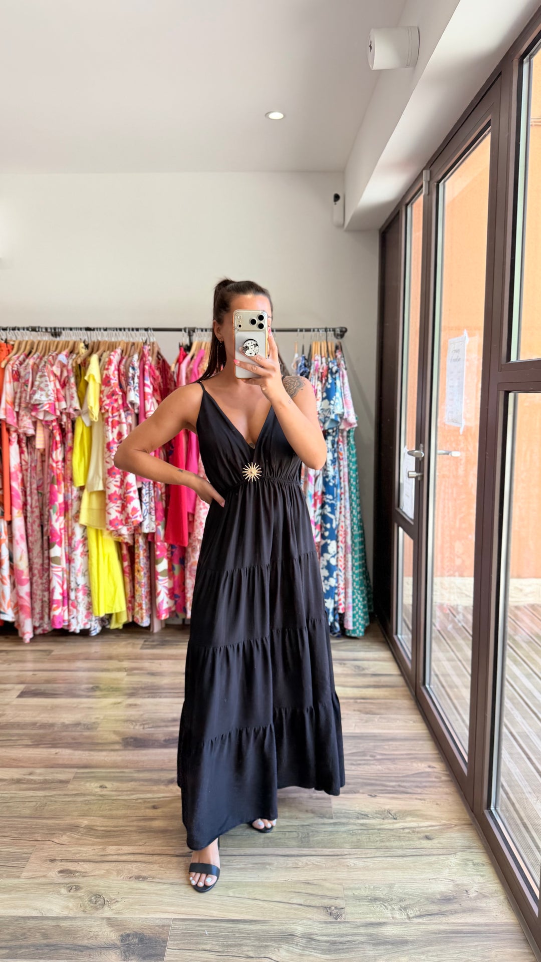 Robe longue Soleil noir