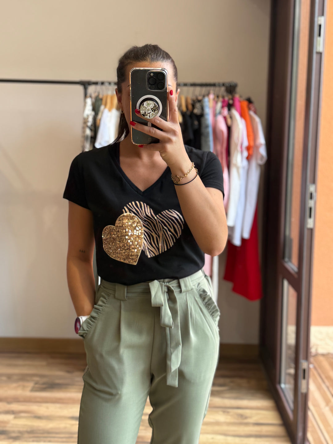 Teeshirt heart noir