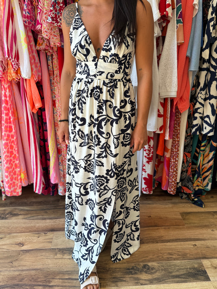 Robe longue Étienne marine
