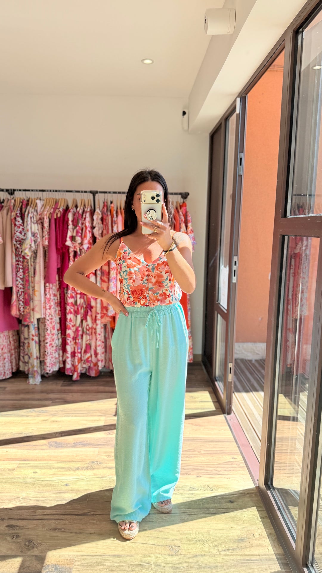 Pantalon Mopy turquoise/vert d’eau