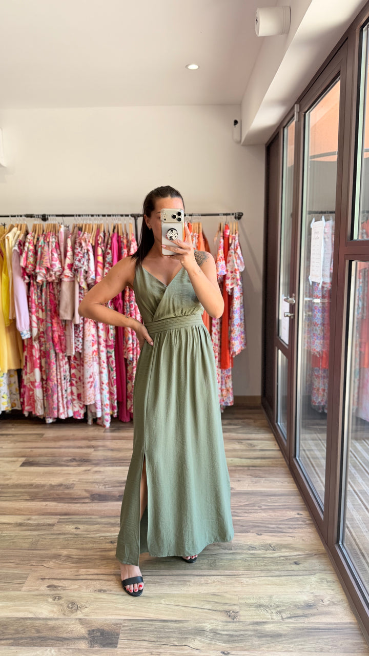 Robe longue Molly kaki