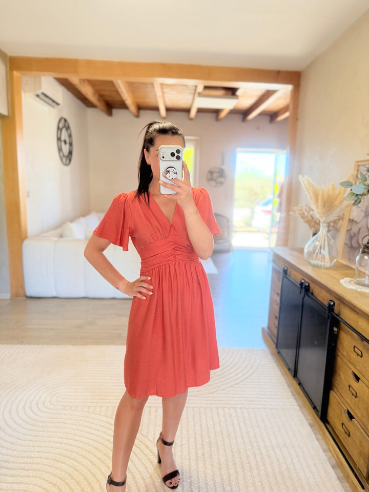 Robe Appo courte corail