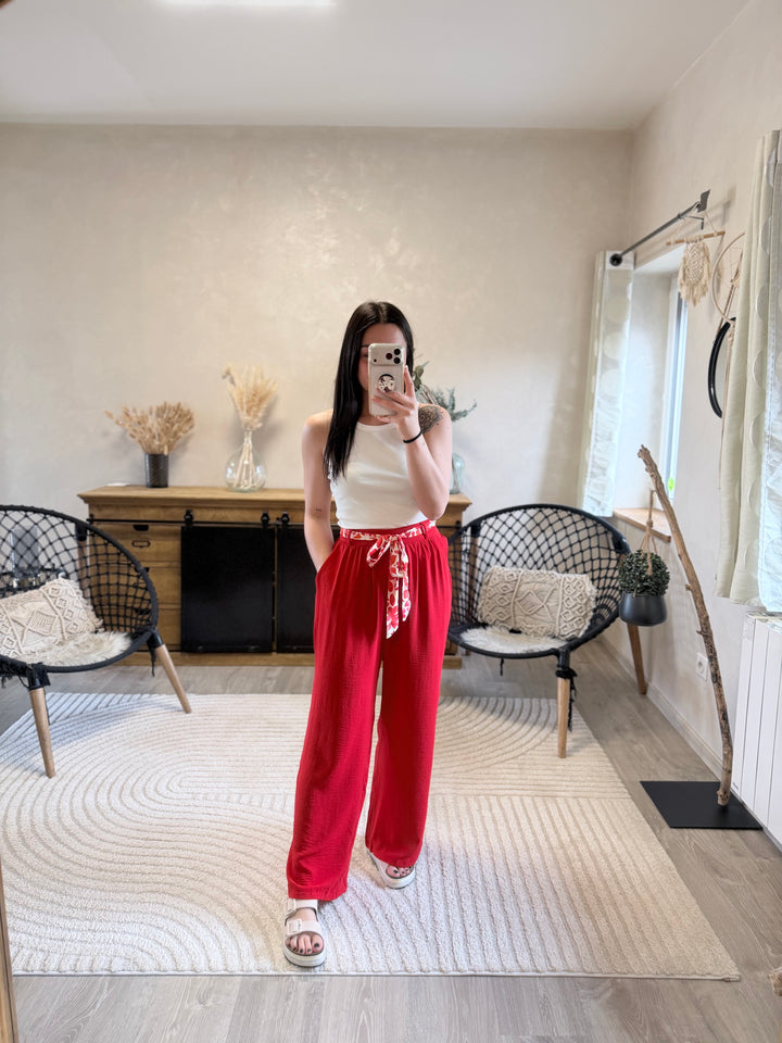 Pantalon Wilma rouge CURVY