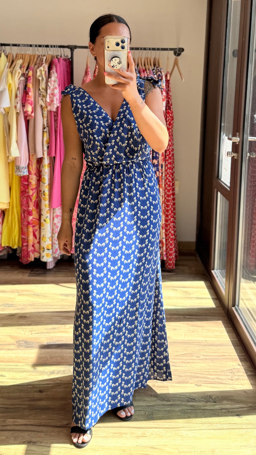 Robe longue Mahé CURVY bleu