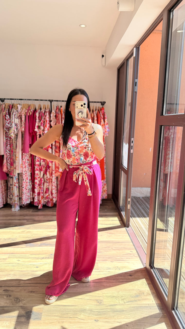 Pantalon Candice rose fushia
