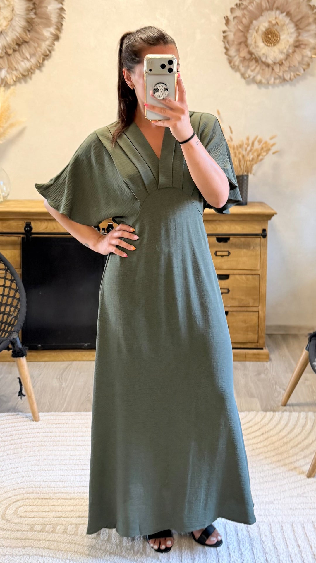 Robe longue Jehan CURVY kaki