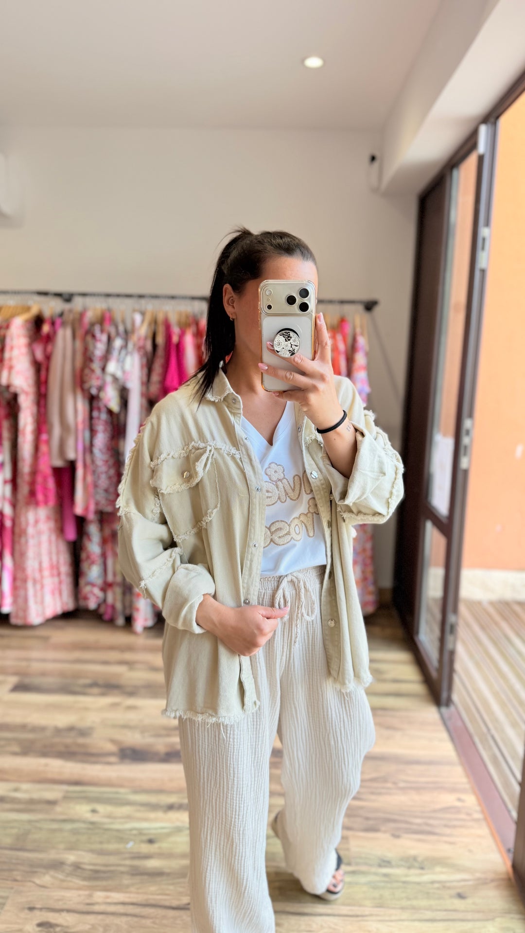 Veste jean Aloyse beige