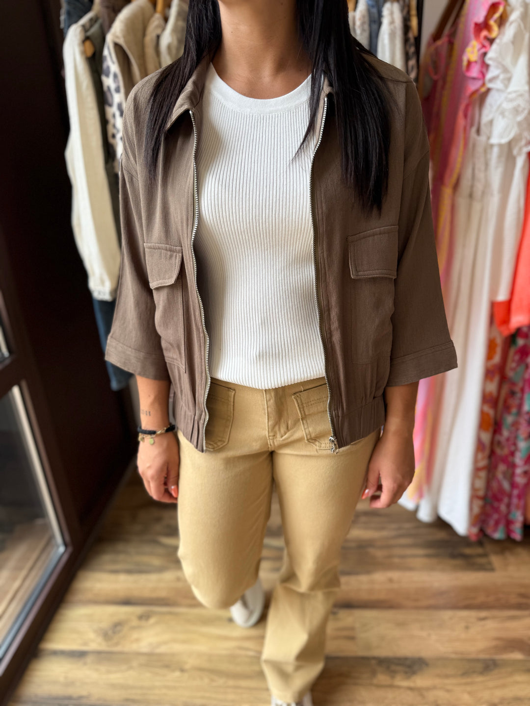 Veste zip chocolat