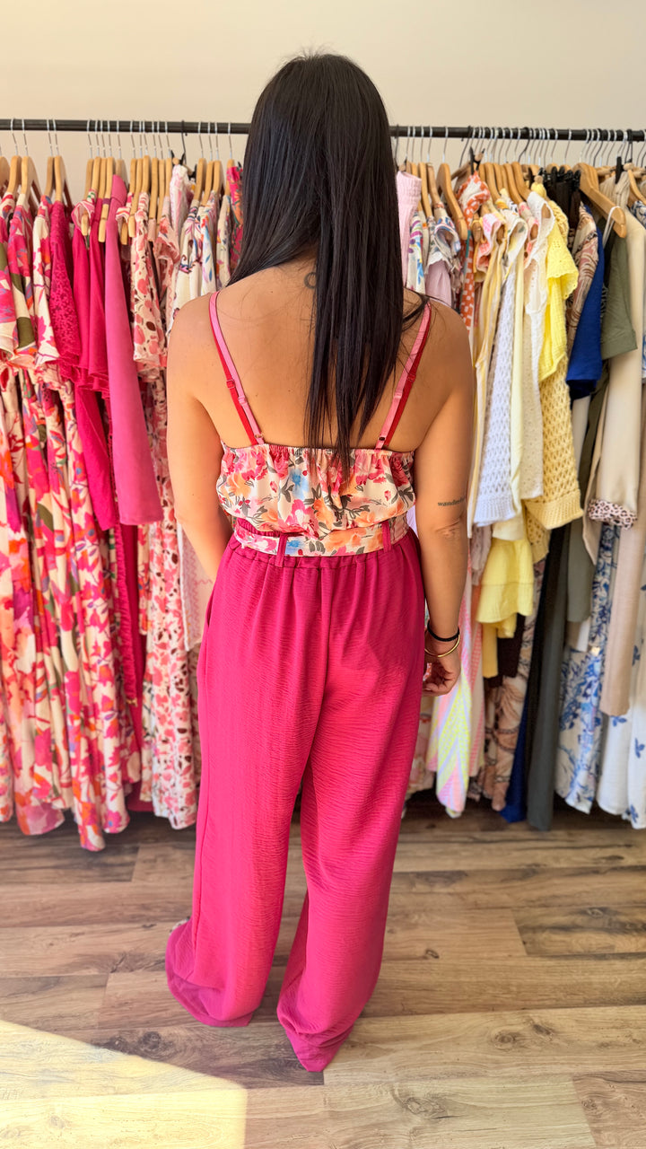 Pantalon Candice fushia CURVY