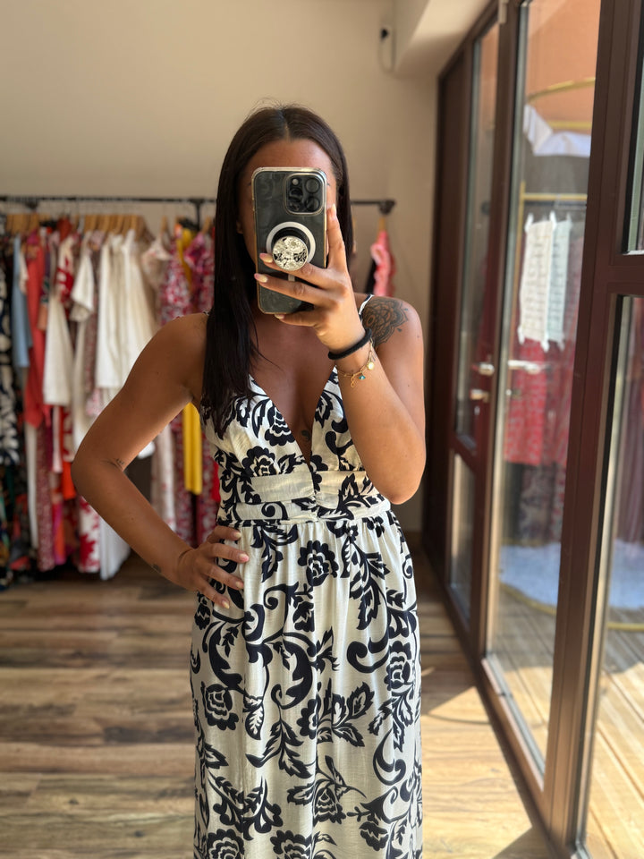 Robe longue Étienne marine