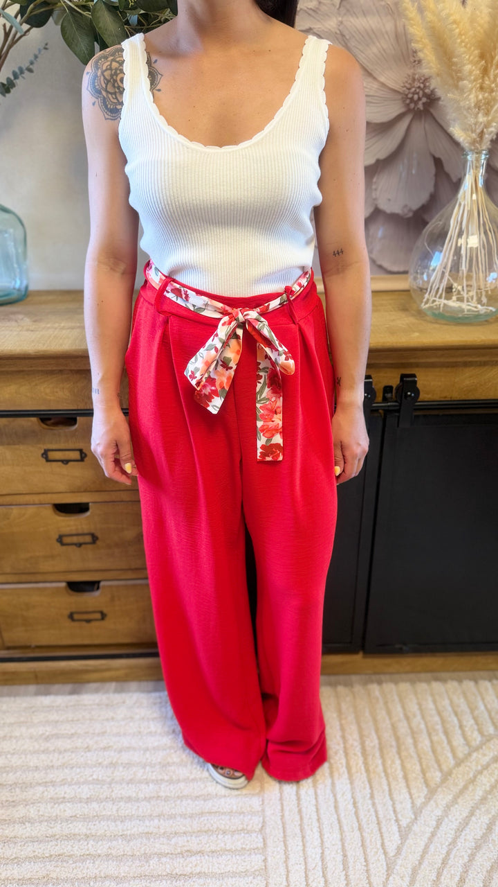 Pantalon Candice rouge CURVY