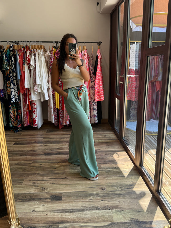 Pantalon Eliam vert d’eau