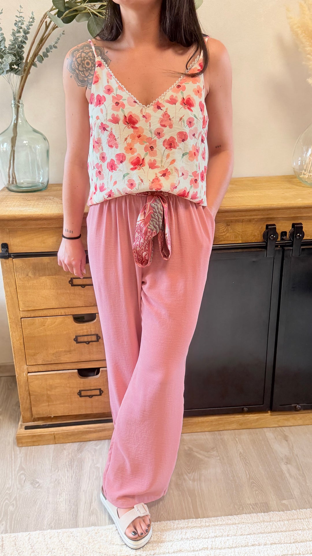 Pantalon Wilma rose (PRÉCOMMANDE expédition autour du 5 mai)