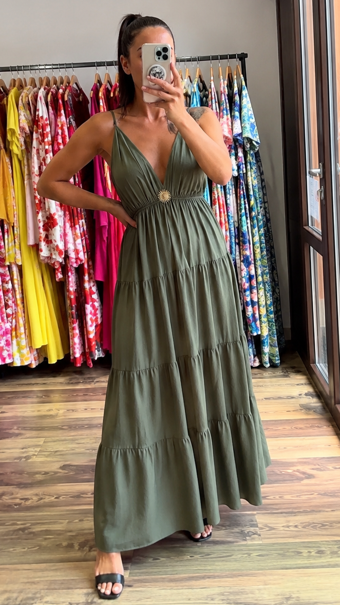 Robe longue Soleil Kaki