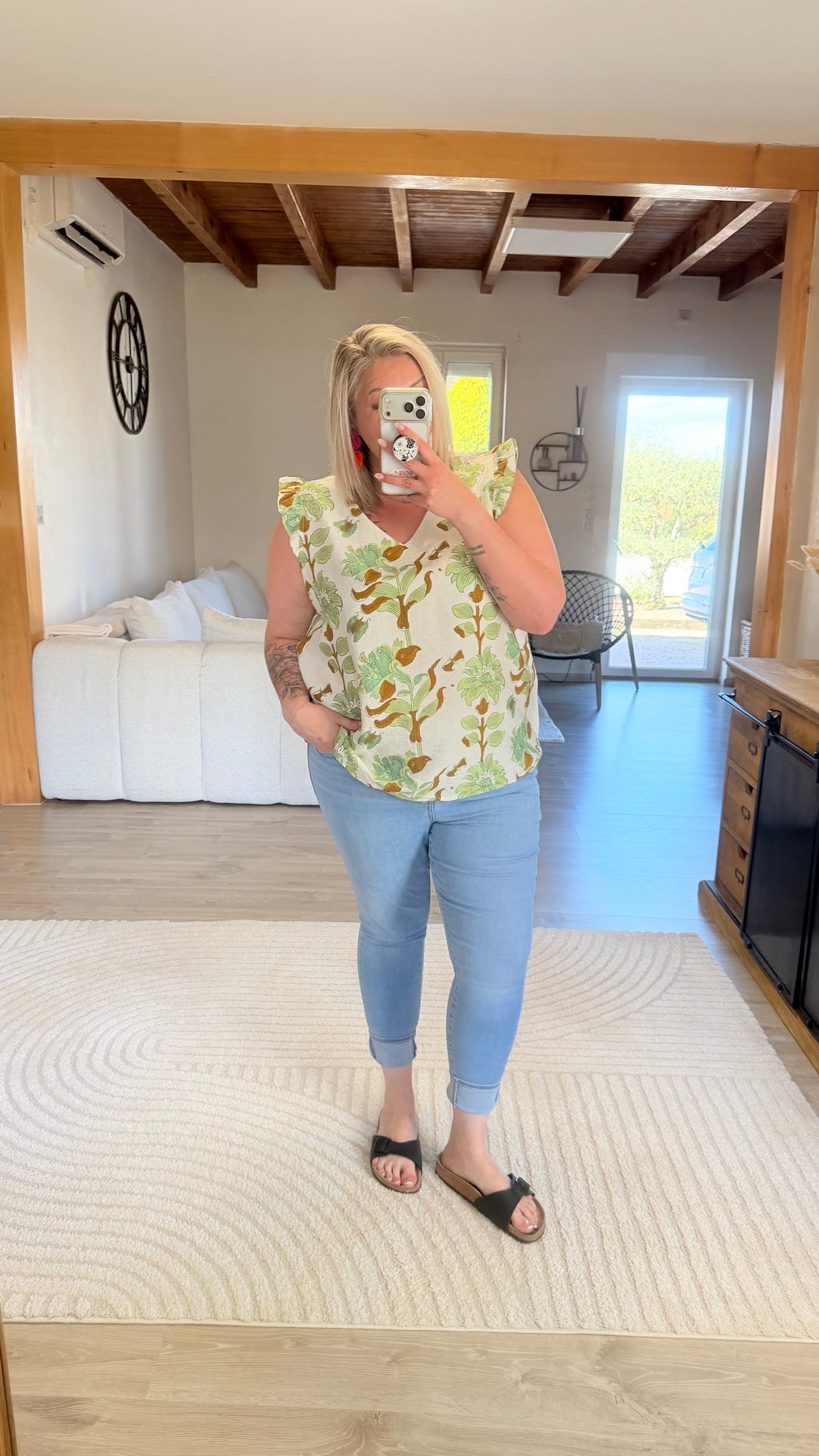Blouse Flora verte CURVY