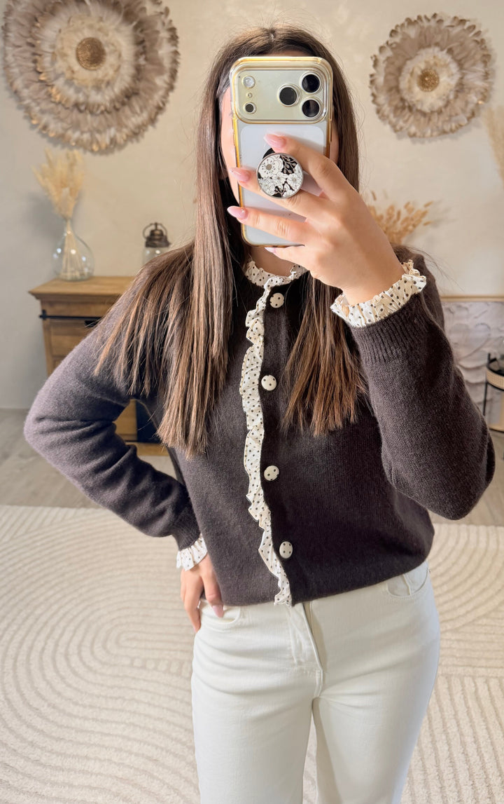Gilet chocolat Amane