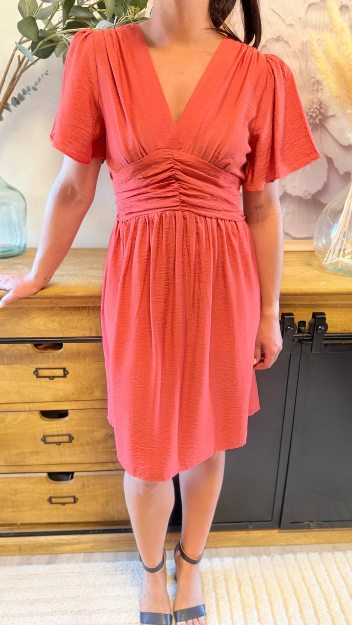 Robe Appo courte corail