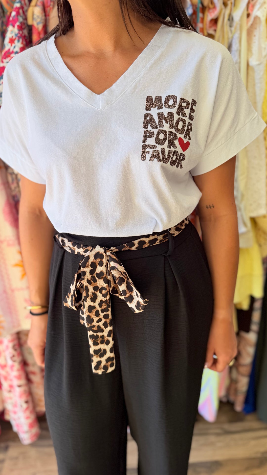 Pantalon Candice noir léopard