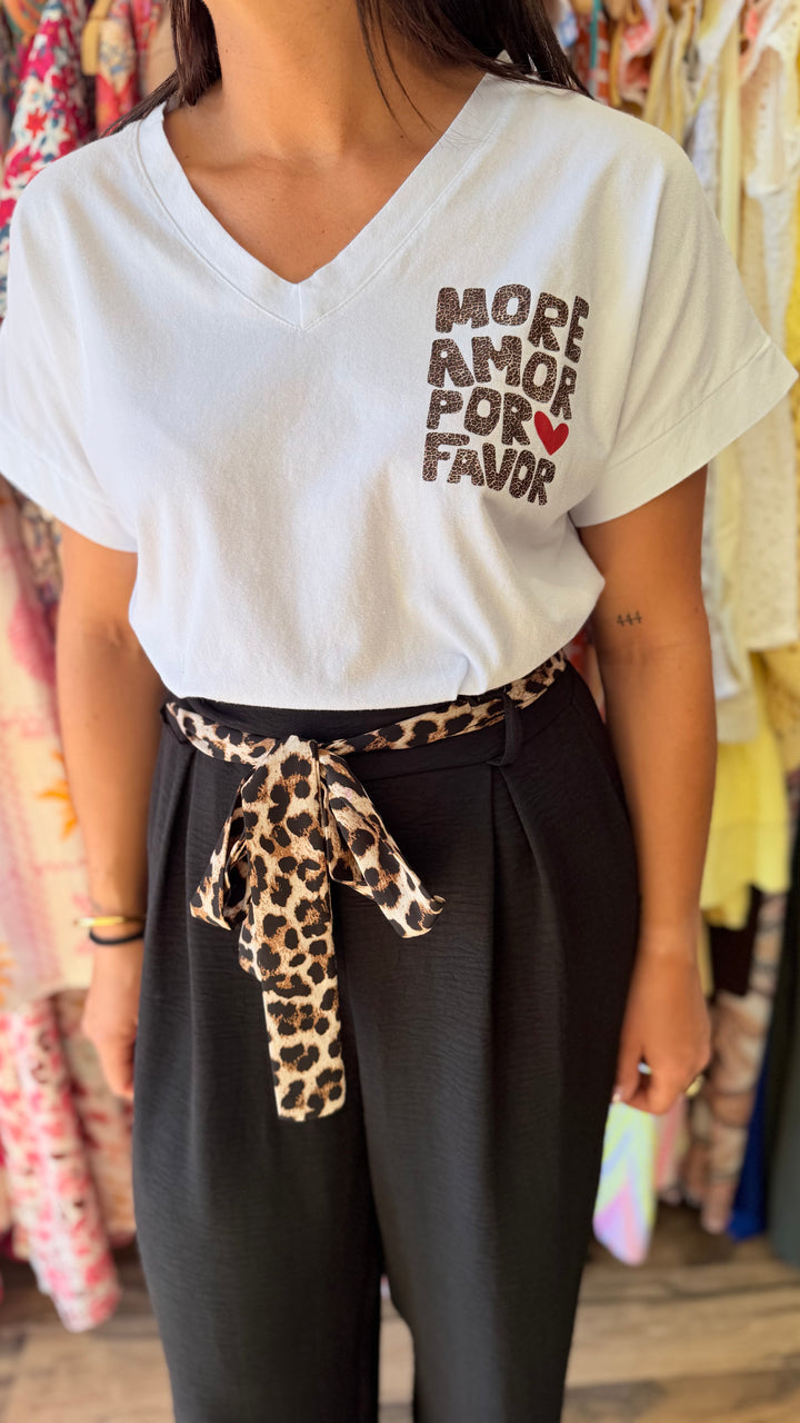 Pantalon Candice noir léopard