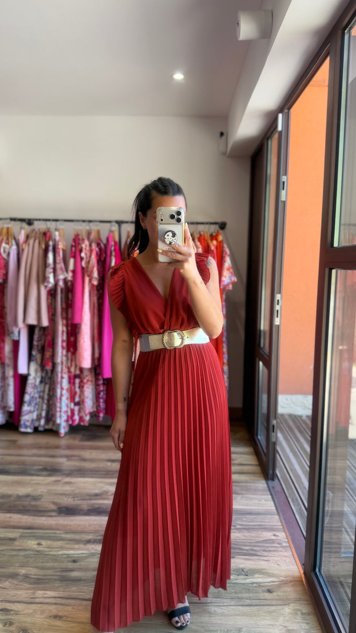 Robe longue Berenice terracotta