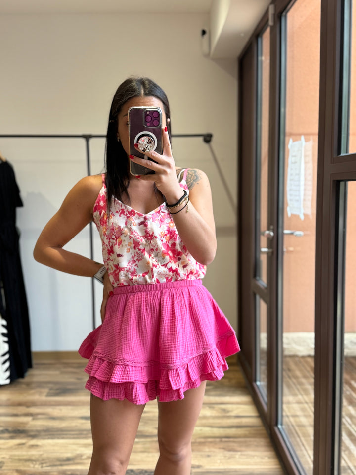 Jupe short rose fuchsia