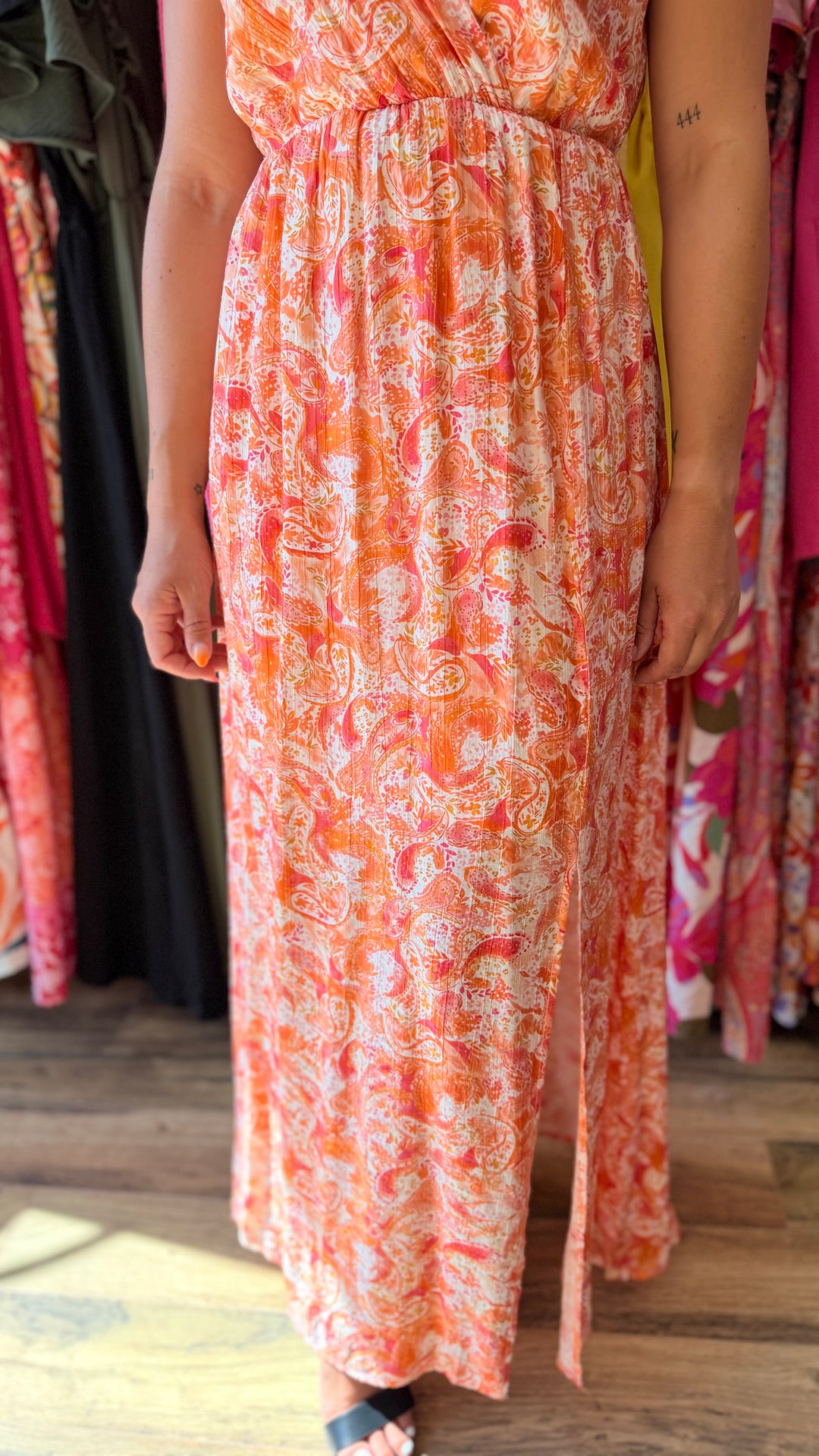 Robe longue Roman orange