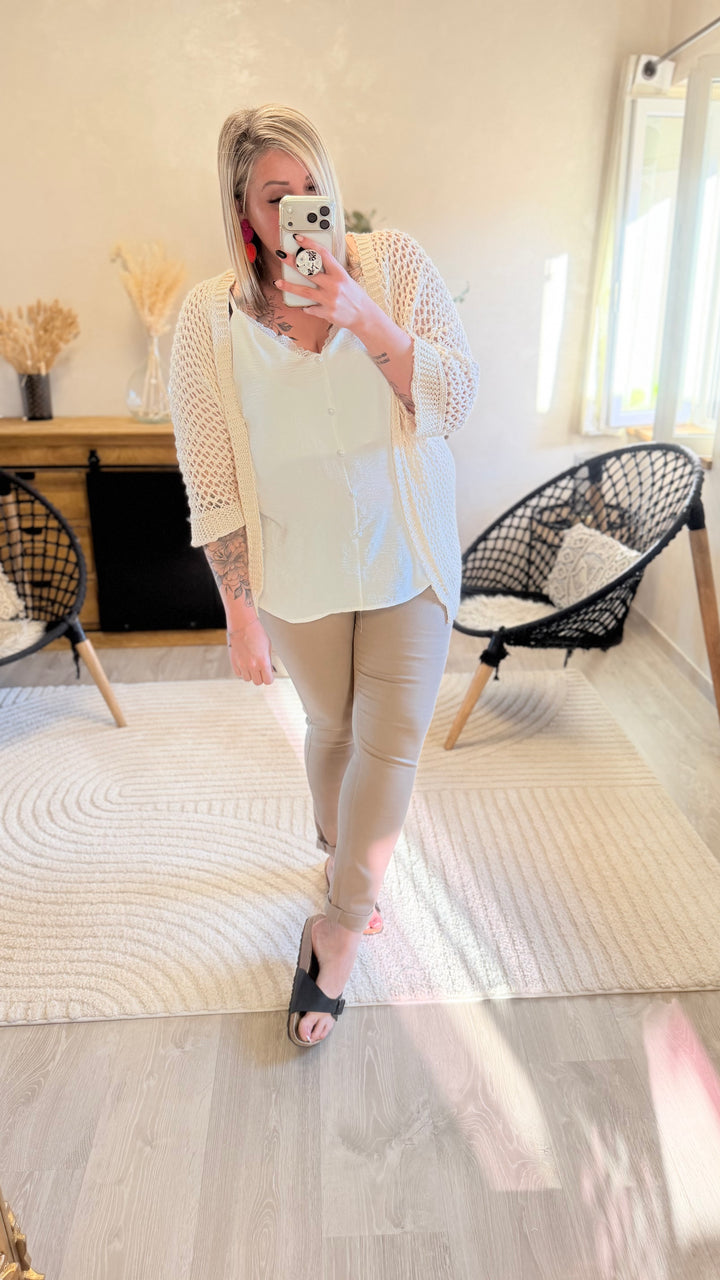 Jean Finda taupe CURVY