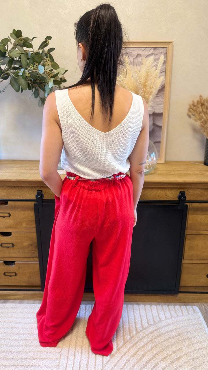 Pantalon Candice rouge CURVY
