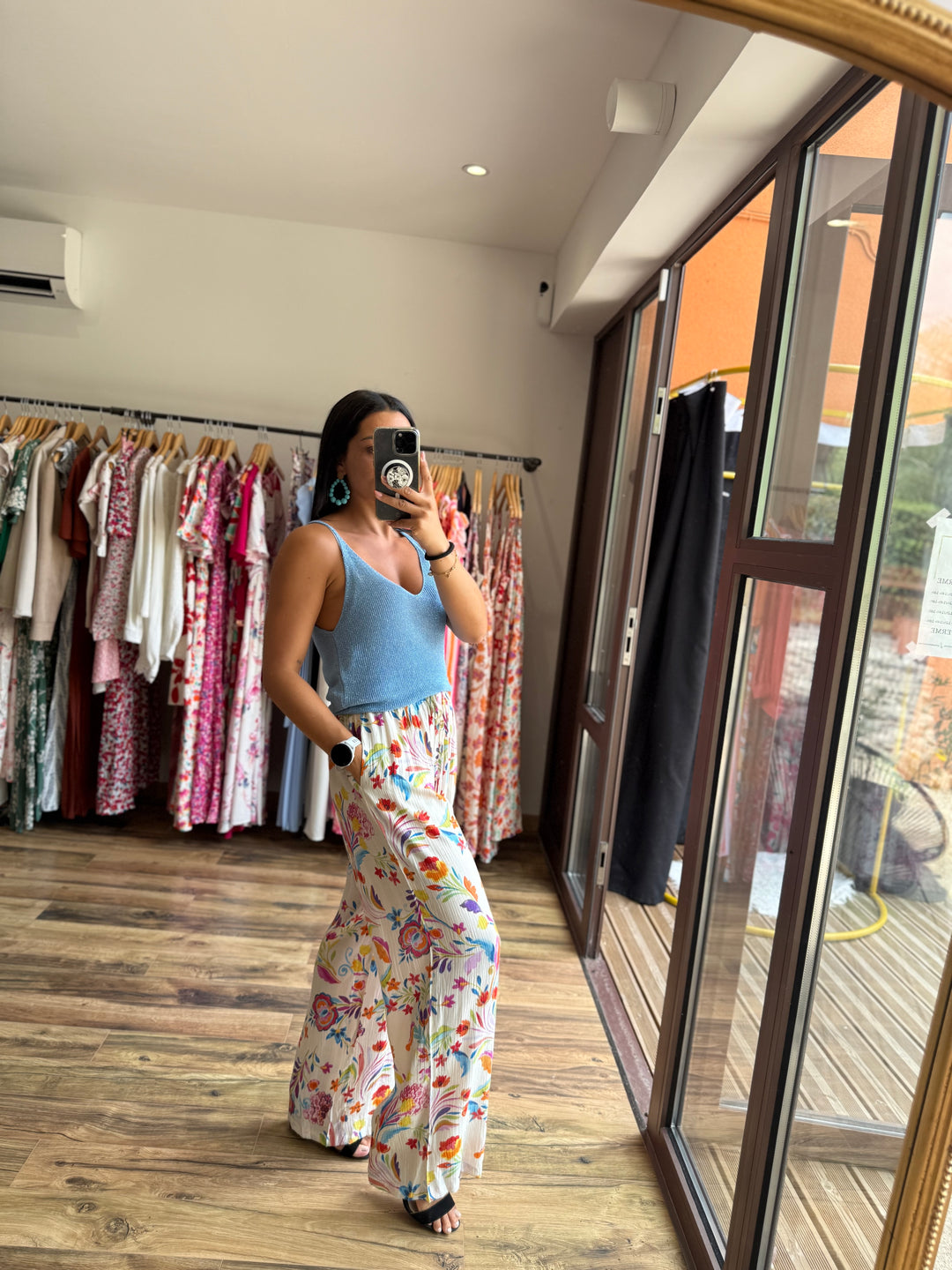 Top Afida bleu jean