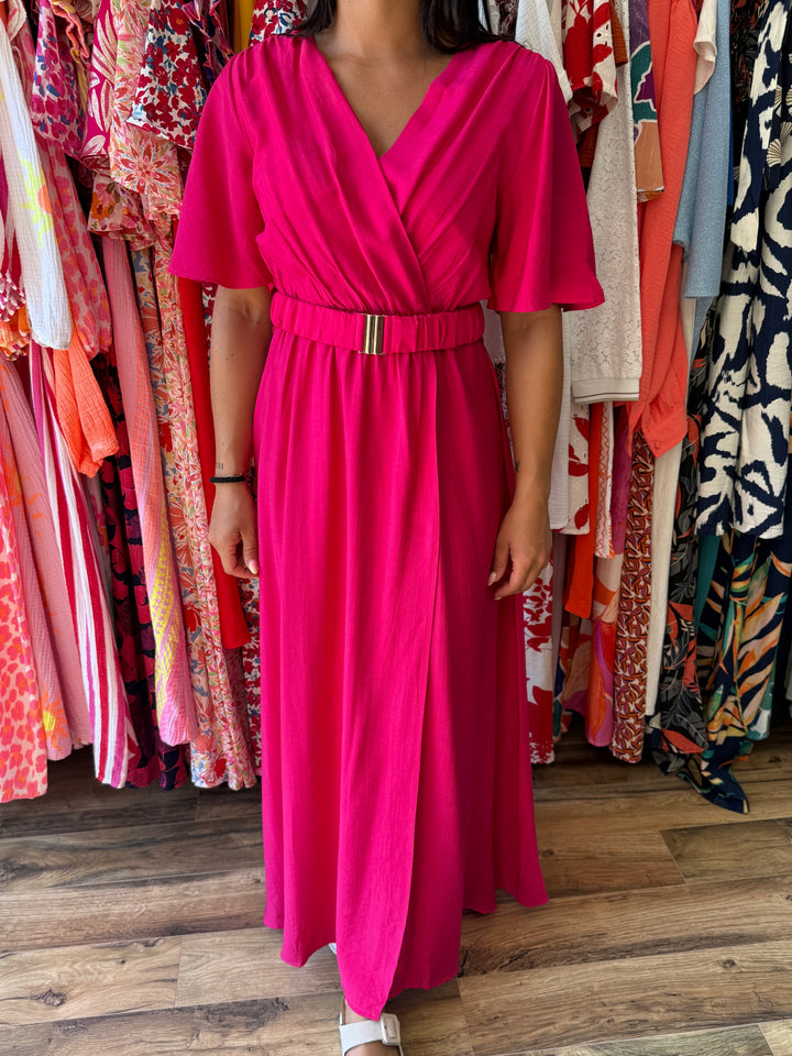 Robe longue Victor rose CURVY