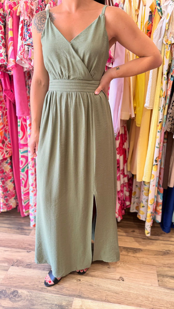 Robe longue Molly kaki