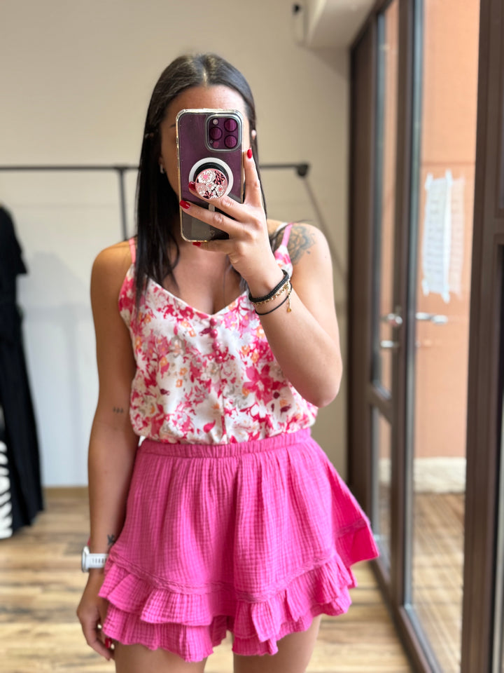 Jupe short rose fuchsia