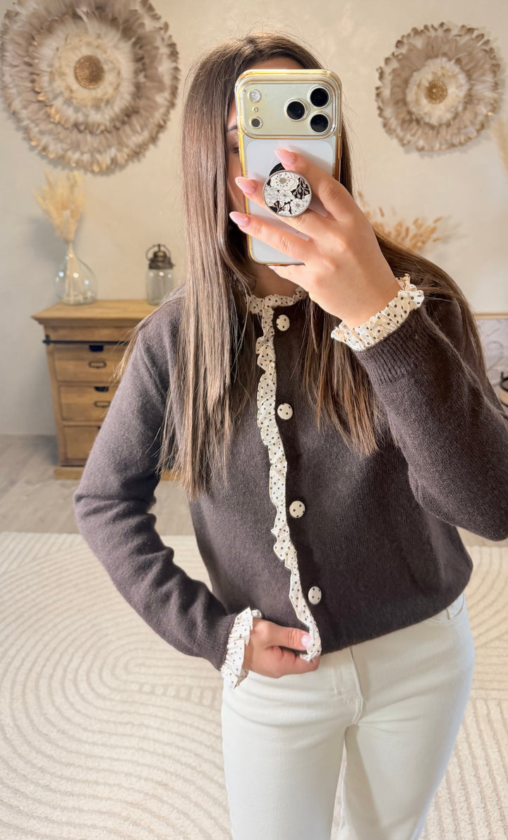 Gilet chocolat Amane