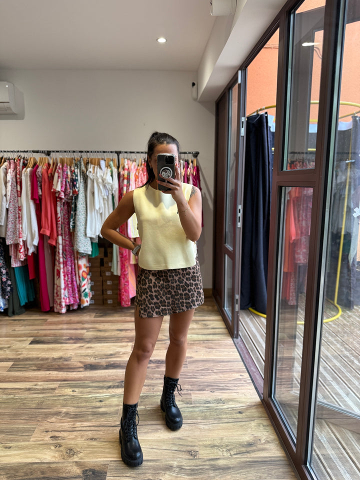 Jupe short léopard