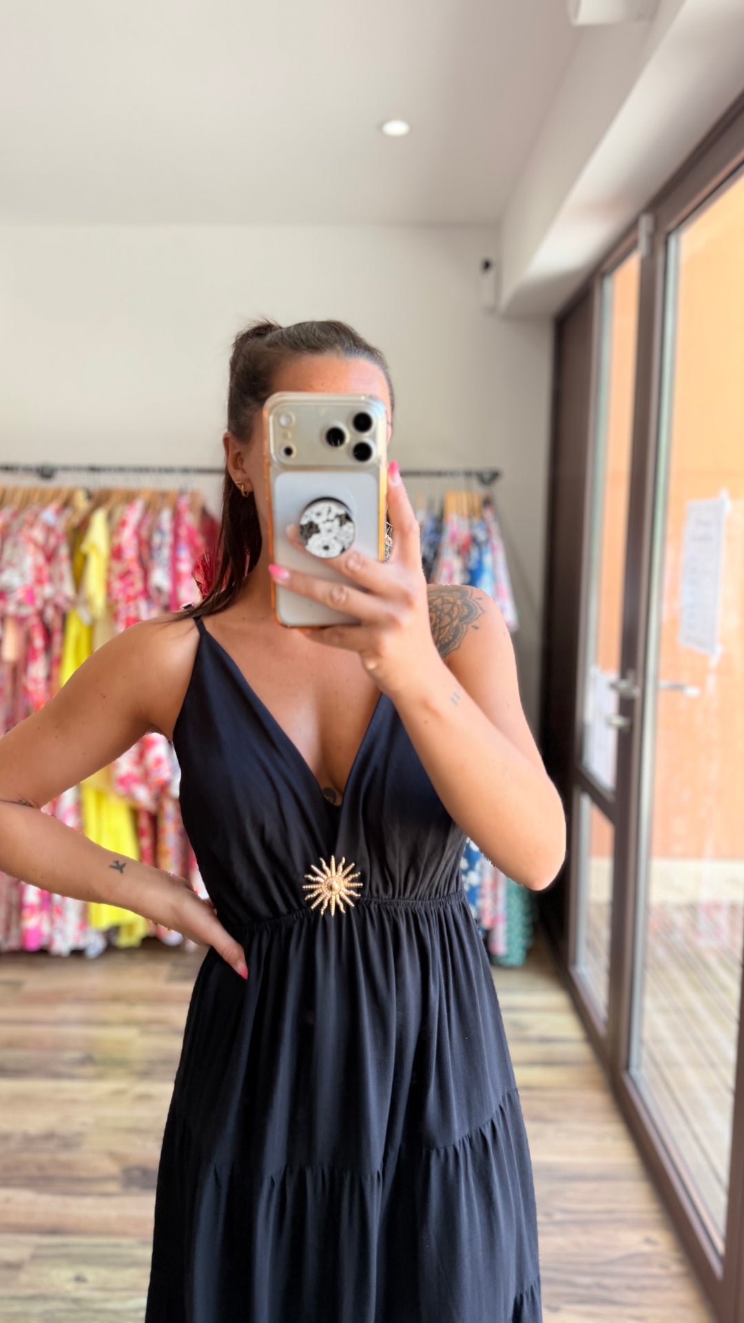 Robe longue Soleil noir