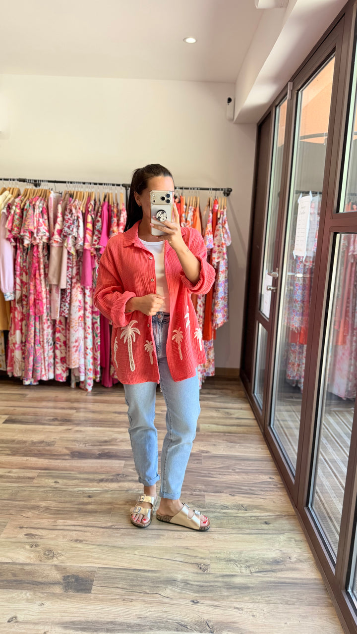 Chemise Palm Corail