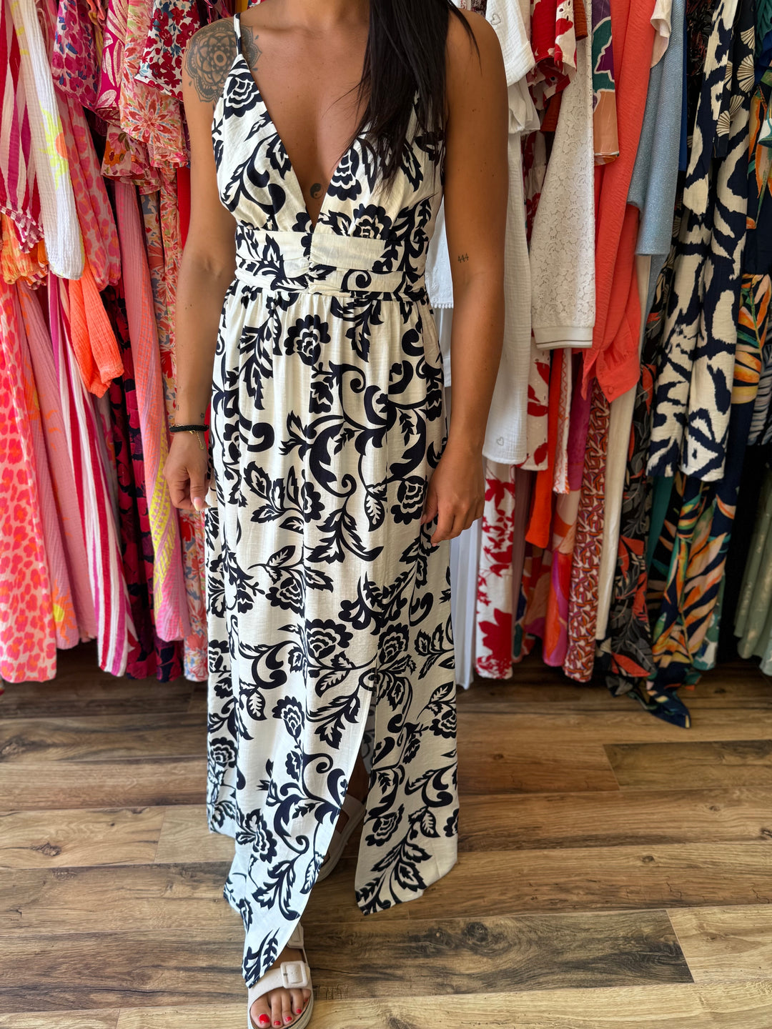 Robe longue Etienne bleu