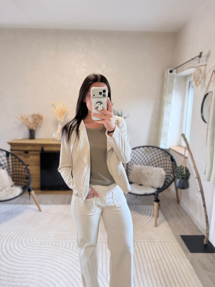 Veste suédine beige