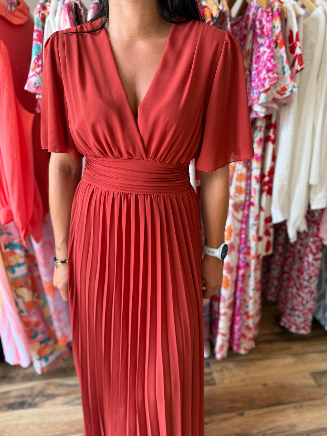 Robe longue Aglaé terracotta